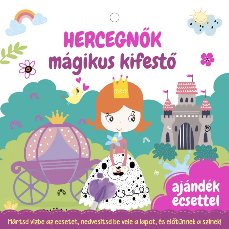 Exkluzív ajánlat Hercegnők - mágikus kifestő - ajándék ecsettel