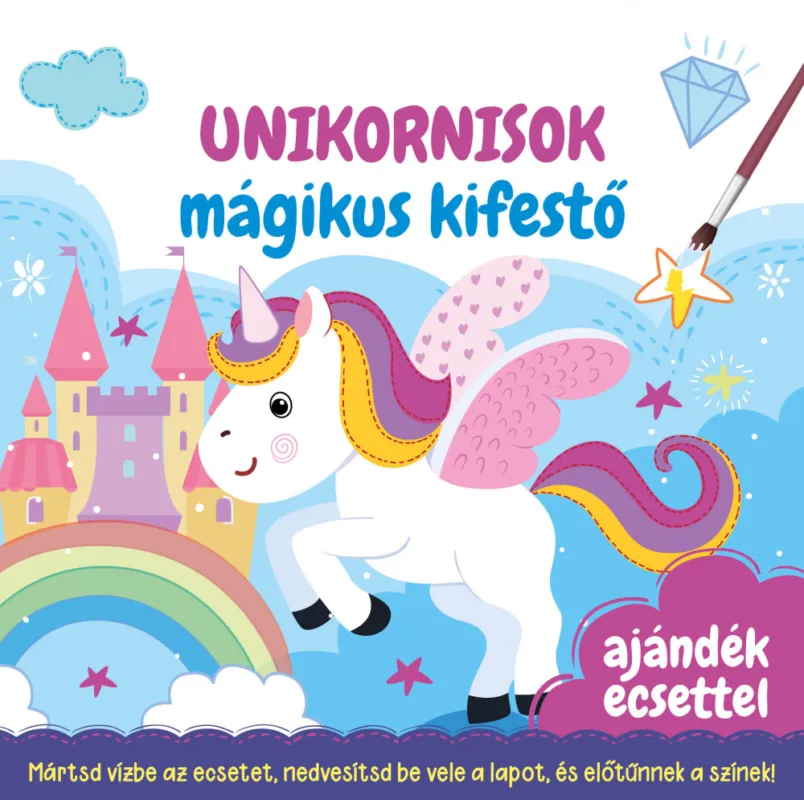 Outlet Unikornisok - mágikus kifestő - ajándék ecsettel