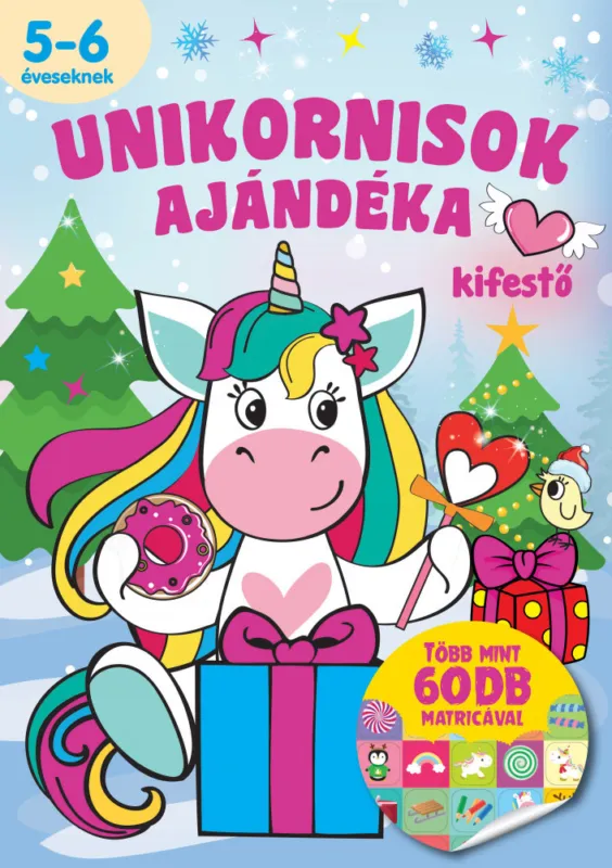Unikornisok ajándéka - kifestő több mint 60 db matricával Árengedmény