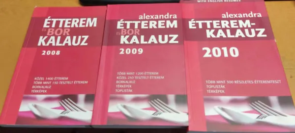 Alexandra étterem és bor kalauz 2008-2009 + Alexandra Étterem-kalauz 2010 (3 kötet) Szuper akció