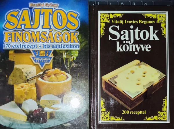 Kedvezmény 2db sajtokkal kapcsolatos könyv - Hargitai György-Sajtos finomságok; Vitalij Lvovics Begunov-Sajtok könyve