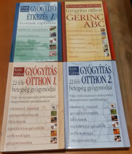 Gyógyítás otthon 1-2. (Talp- és kézmasszázs térképekkel, akupresszúrás meridiánokkal + 22-féle betegség gyógymódjai) + Gerinc ABC + Gyógyító étkezés 1. Olcsóbb
