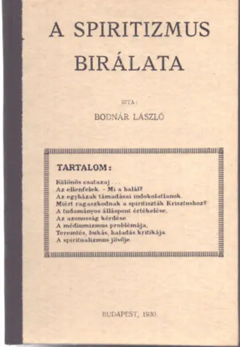 Vásárlói kedvenc A spiritizmus bírálata