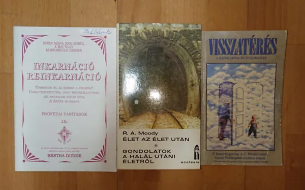 3 kiadvány a reinkarnációról: Visszatérés - A reinkarnáció tudománya, Inkarnáció/Reinkarnáció, Élet az élet után / Gondolatok a halál utáni életről Ajánlat