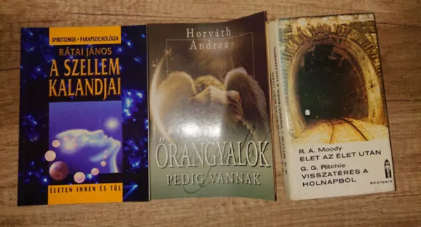 Ajánlat 3 könyv a túlvilágról:Őrangyalok pedig vannak, A szellem kalandja, Élet az életb után/Visszatérés a holnapból