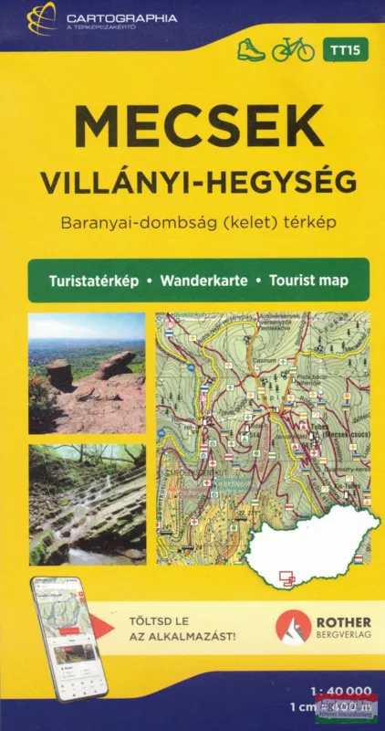 Mecsek, Villányi-hegység turistatérkép [TT15] 1:40000 Olcsó