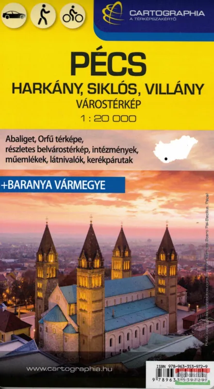 Újdonság Pécs, Harkány, Siklós, Villány várostérkép (+ Baranya vármegye térképe)