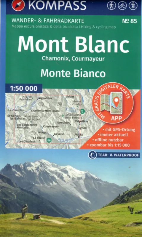 Mont Blanc turistatérkép (K 85) 1:50 000 Kiárusítás