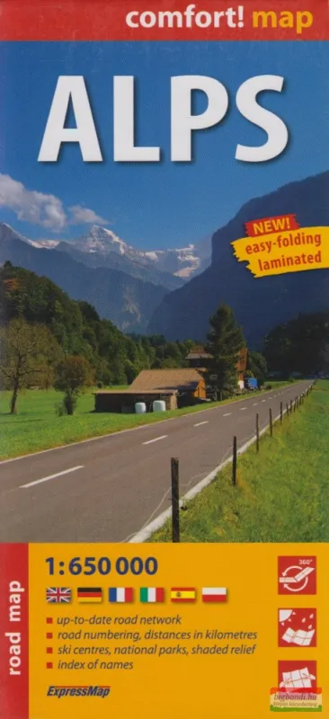 Ajánlat Alps - Alpok térkép (laminált)