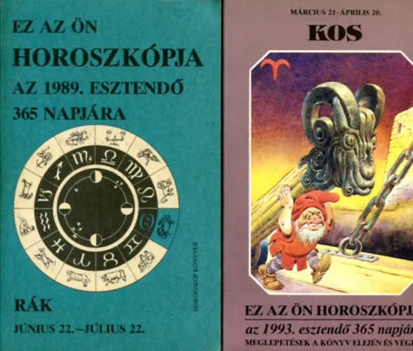 Legjobb ár 2 db ezoterikus füzet (Kos ás Rák éves horoszkópok)