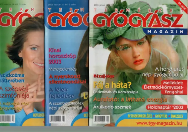 Azonnali szállítás Természetgyógyász magazin 2003/1-12. (teljes évfolyam számonként.)
