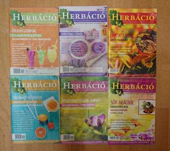 A Herbáció (Népi gyógyreceptek magazinja) 6 száma: Herbáció 2014/2, Herbáció 2014/3, Herbáció 2019/1, Herbáció 2019/2, Herbáció 2019/3, Herbáció 2020/1, Akció