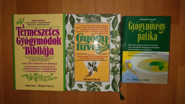 3 nagy könyv a gyógynövényekről: Gyógynövénypatika, Gyógyfüveskönyv, Természetes gyógymódok Bibliája Outlet