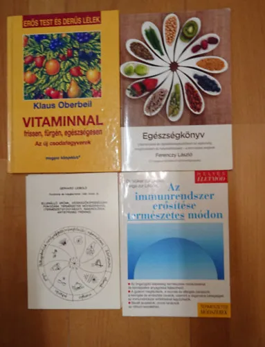 4 könyv az immunrendszer erősítéséről: Az immunrendszer erősítése természetes úton, Ellenállóerőn, védekezőképességünnk fokozása, Egészségkönyv, Vitaminnal frissen, fürgéén, egészségesen Árcsökkenés