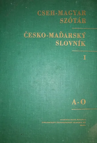 Azonnal elérhető Cseh-magyar szótár I. kötet A-O