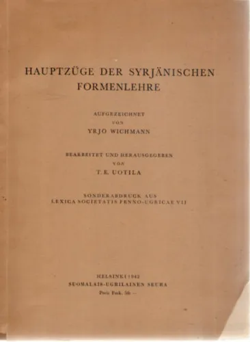 Vedd meg online Hauptzüge der Syrjänischen Formenlehre