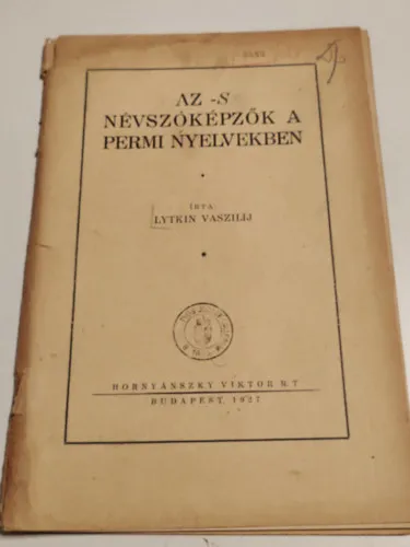 Gyors szállítás Az -S névszóképzők a Permi nyelvben