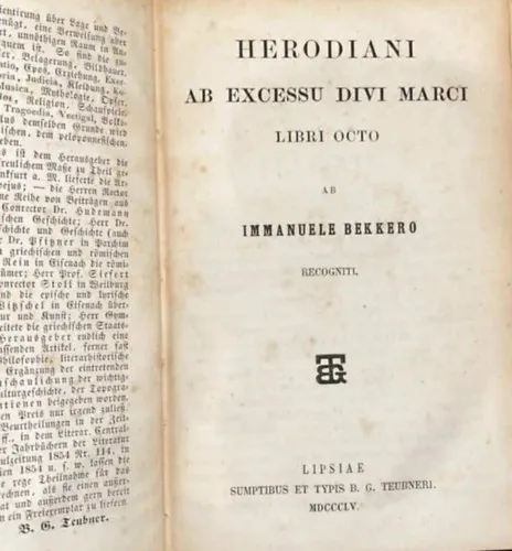 Azonnali szállítás Herodiani ab excessu divi marci libri octo immanuele bekkero recognitit