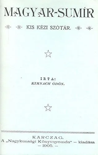 Magyar-sumír kis kézi szótár Különleges ajánlat
