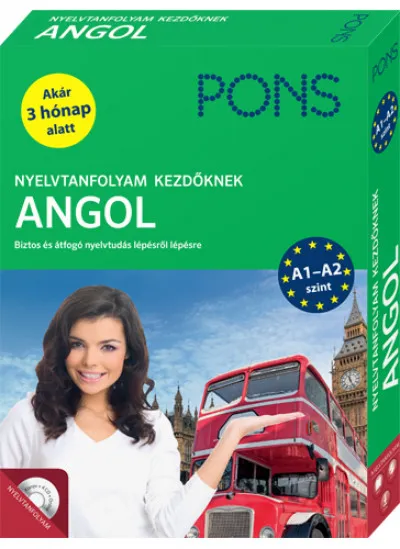 PONS Nyelvtanfolyam kezdőknek - Angol (könyv+CD+online) - Biztos és átfogó nyelvtudás lépésről lépésre - Akár 3 hónap alatt Azonnal elérhető