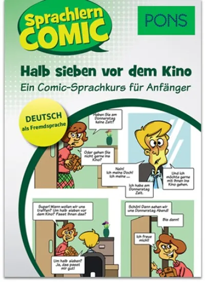 Biztonságos vásárlás PONS Sprachlern Comic Deutsch als Fremdsprache - Halb sieben vor dem Kino - Ein Comic-Sprachkurs ür Anfänger