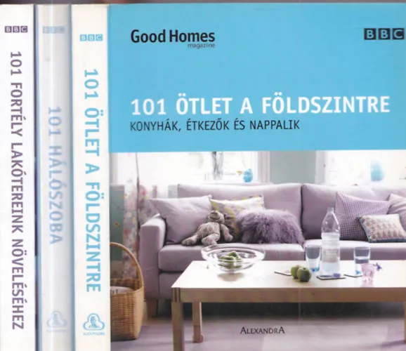 3 db BBC Good Homes magazine: 101 ötlet a földszintre - Konyhák, étkezők és nappalik + 101 hálószoba - Ötletek különféle stílusban + 101 fortély lakótereink növeléséhez - Egyedi megoldások otthonunkban Szuper akció
