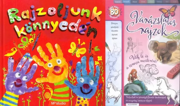 2 db rajzkönyv kezdő művészeknek: Varázslatos rajzok - Válj te is a ceruza mesterévé! + Rajzoljunk könnyedén Ne maradj le