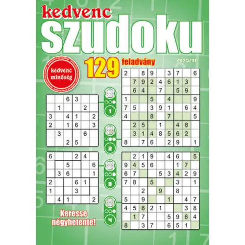 Kedvenc Szudoku 2025/11 Prémium