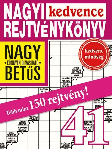 Végkiárusítás Nagyi Kedvence Rejtvénykönyv 41.