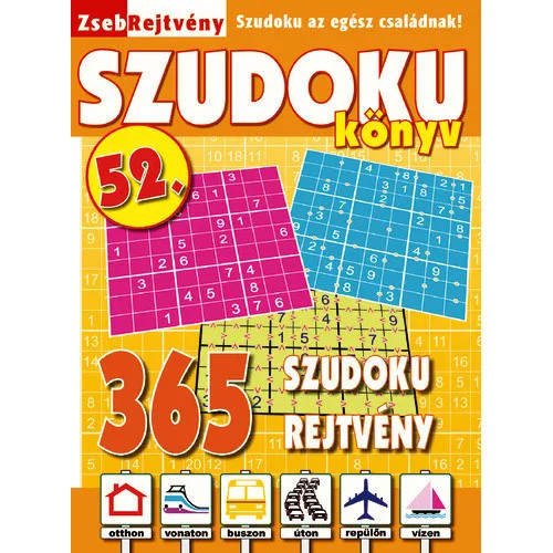 ZsebRejtvény Szudoku könyv 52. Kedvezmény