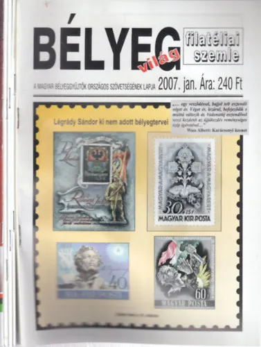 Bélyegvilág 2007/1,3,5,6,11 számok (5 db. lapszám) Árengedmény