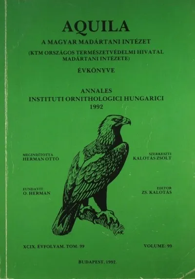 Aquila 1992 - A Magyar Madártani Intézet évkönyve Szuper ajánlat
