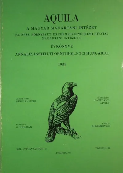 Aquila 1984 - A Magyar Madártani Intézet évkönyve Bestseller