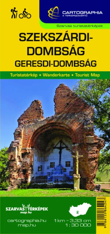 Legjobb ár Szekszárdi-dombság, Geresdi-dombság turista-és kerékpáros térkép