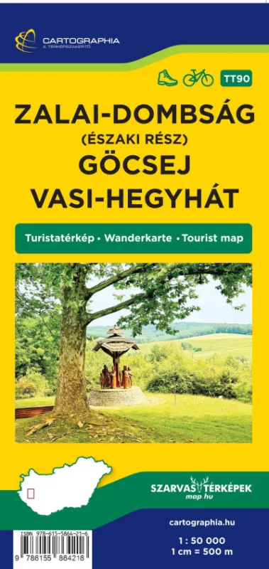 Zalai-dombság (északi rész), Göcsej és Vasi-hegyhát turistatérkép - 1:50000 Alacsony ár