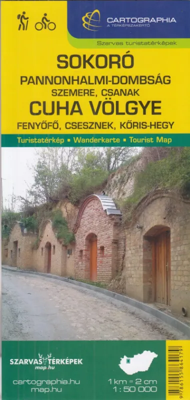 Sokoró, Cuha völgye turistatérkép - Pannonhalmi-dombság, Szemere, Csanak, Fenyőfő, Csesznek, Kőris-hegy Legnépszerűbb