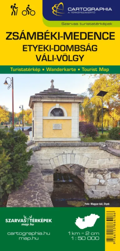 Biztonságos fizetés Zsámbéki-medence, Etyeki-dombság, Váli-völgy turistatérkép