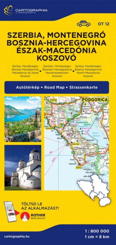 Szerbia, Montenegró, Bosznia-Hercegovina autótérkép - Észak-Macedónia, Koszovó Nézd meg most