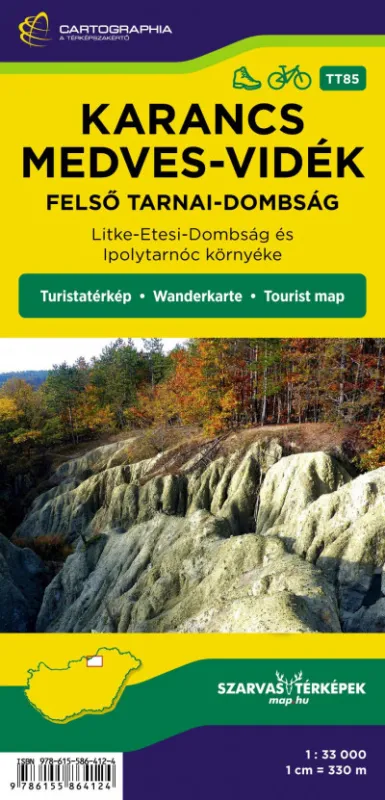 Karancs, Medves-vidék, Felső-Tarnai-dombság turistatérkép - Litke-Etesi-Dombség és Ipolytarnóc környéke Végkiárusítás
