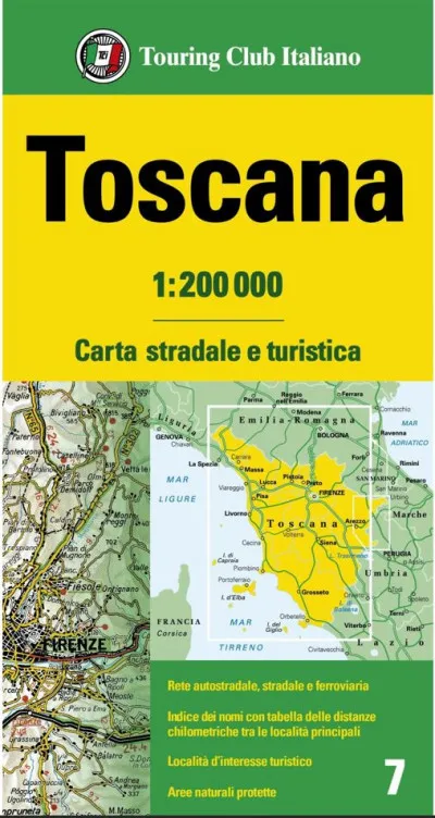 Toscana - Toszkána régiótérkép 1:200 000 - TCI Népszerű