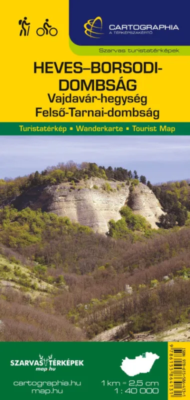 Népszerű Heves-Borsodi-dombság turistatérkép - Vajdavár-hegység, Felső-Tarnai-dombság