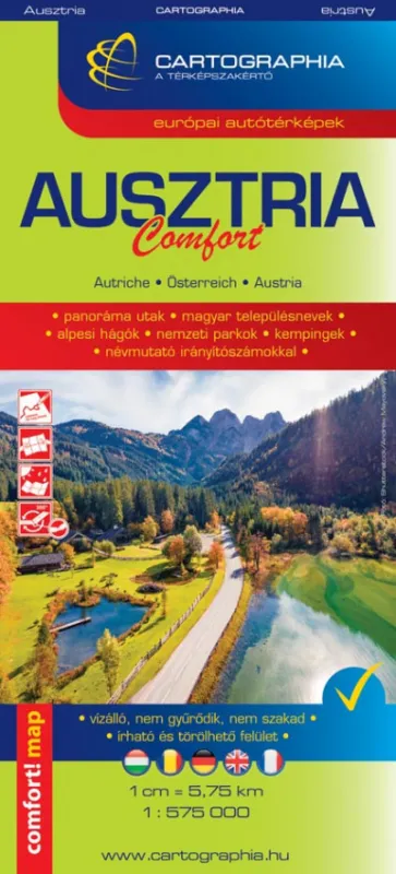 Ausztria Comfort térkép 1:575000 Azonnal elérhető