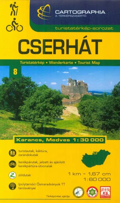 Gyors szállítás Cserhát turistatérkép - 1:60 000 - Karancs, Medves 1:30 000