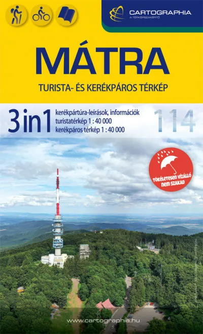 Legnépszerűbb Mátra 3in1 turista- és kerékpáros térkép