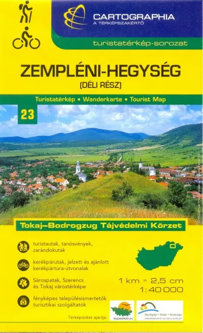 Gyors kiszállítás ZEMPLÉNI-HEGYSÉG (DÉLI RÉSZ) turistatérkép 1:40 000 "SC" - Tokaj-Bodrogzug Tájvédelmi Körzet