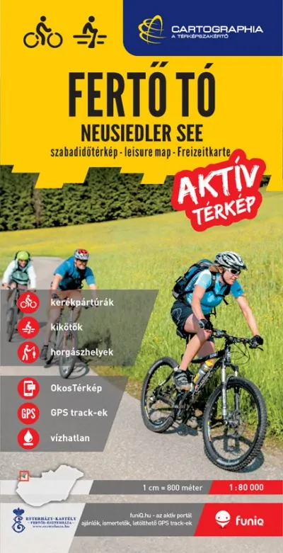 Újdonság Fertő tó aktív térkép 1:80 000 - (kerékpáros-, vízi- és horgásztérkép)