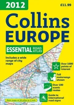 Európa (Essential) atlasz 2012 - Collins Europe Essential Road Atlas Szuper akció