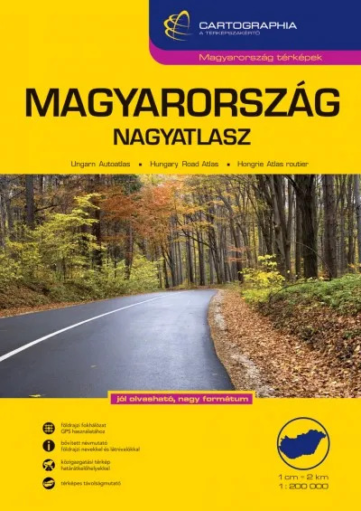 MAGYARORSZÁG NAGYATLASZ 1:200 000 "SC" - jól olvasható, nagy formátum Árcsökkenés