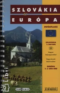 Kedvezményes ár Szlovákia és Európa duóatlasz - Szlovákia 1:360 000 - Európa 1:3 500 000