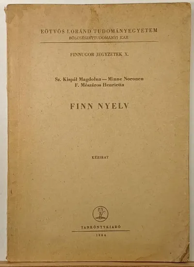 Csak ma Finn nyelv - Finnugor jegyzetek X. - kézirat